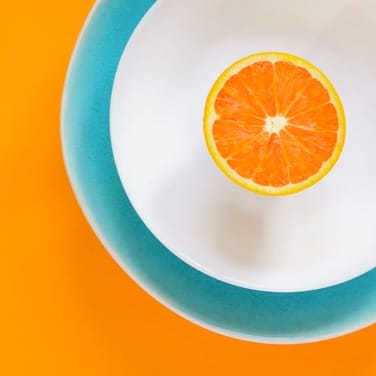 orange slice on plate 